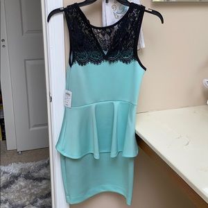 Blue and black dress